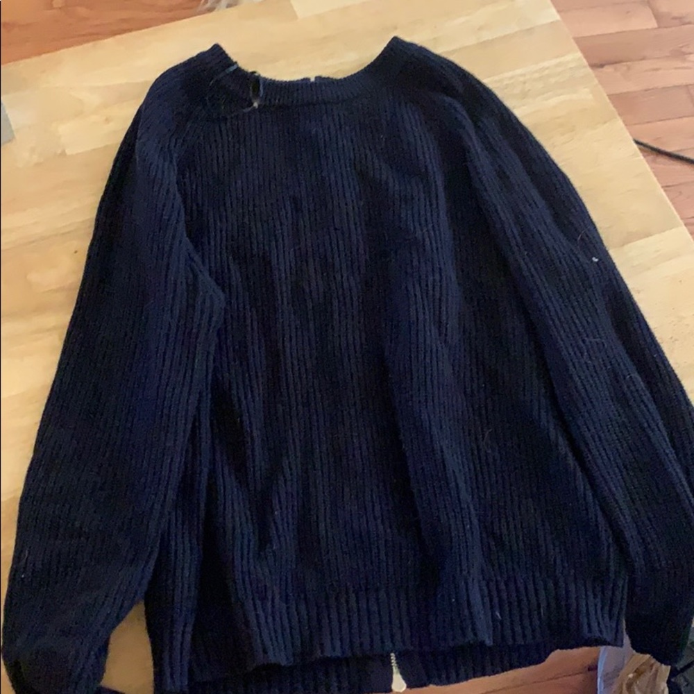 Zipper back sweater